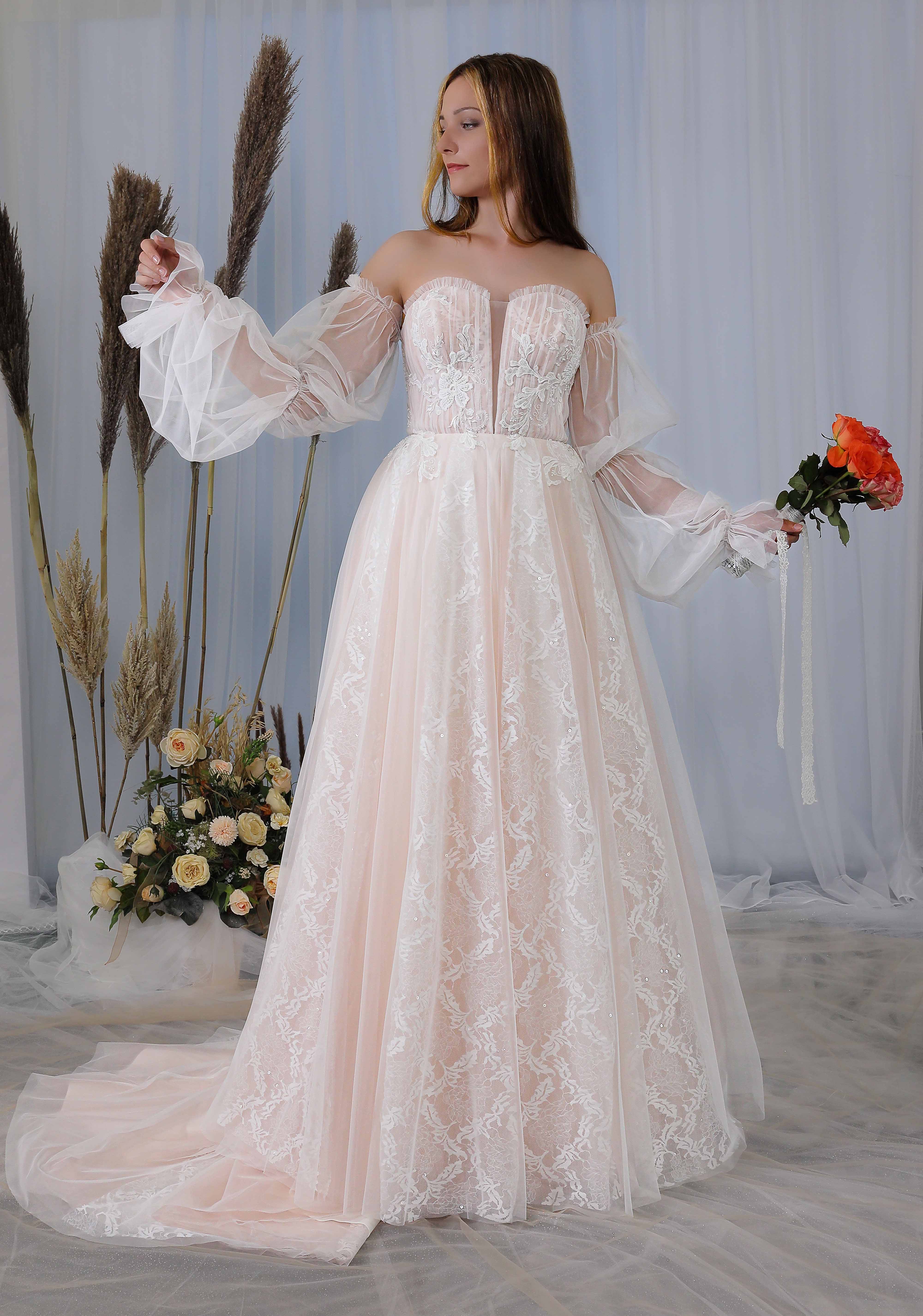 Свадебное платье красное v-шейная рукава рукава бабочка – Columbus Dresses